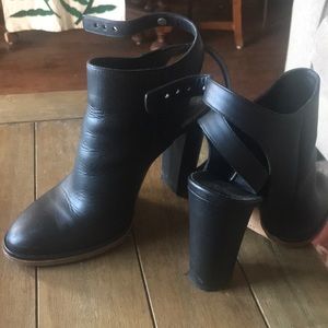 Vince leather booties heels with straps ties 8.5